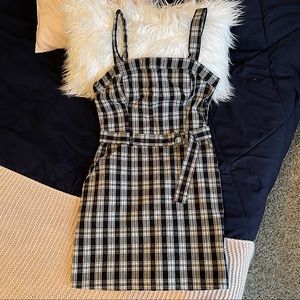 Hollister Mini Square Neckline Plaid Dress